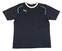 Tmavomodro-bílé sportovní tričko s logem Puma