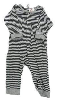 Bílo-antracitový pruhovaný overal H&M
