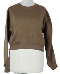 Dámská hnědá crop mikina Stradivarius 