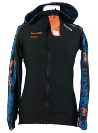 Nové - Dámská černo-modrá vzorovaná thermo propínací mikina s kapucí Chopar 