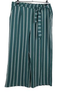 Nové - Dámské petrolejovo-bílé pruhované culottes kalhoty s páskem Gina 