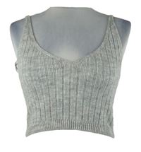 Nové - Dámský šedý pletený crop top Primark 