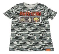 Army tričko s překlápěcími flitry 