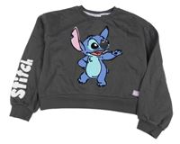 Šedá crop mikina se Stichem Primark