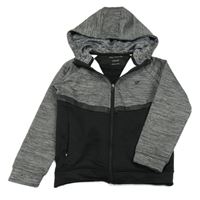 Šedo-černá thermo propínací mikina s kapucí Primark