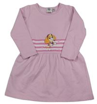 Světlerůžové teplákové šaty s proužky a PAw PAtrol Nickelodeon