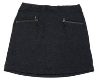 Tmavomodrá třpytivá sukně se zipy kiabi