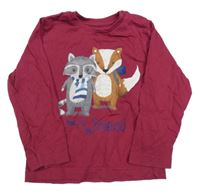 Vínové triko se zvířátky mayoral