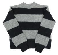 Černo-šedý pruhovaný crop svetr Primark