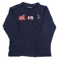 Tmavomodré triko s obrázky Next