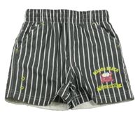 Šedé pruhované plážové pruhované kraťasy