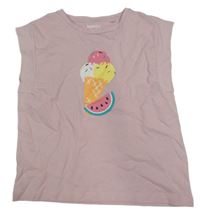Světlerůžové tričko se zmrzlinou a melounem Pepperts