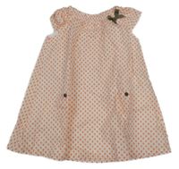 Bílé-oranžové vzorované šaty s mašlí Carter's