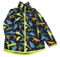 Tmavomodrá fleecová propínací mikina s dinosaury Essentials