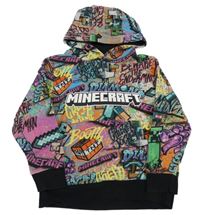 Barevná vzorovaná mikina Minecraft s kapucí 