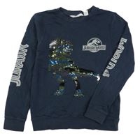 Tmavomodrá mikina s dinosaurem H&M