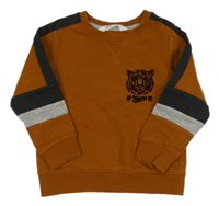 Rezavá mikina s tygrem H&M