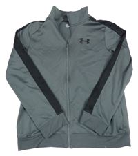 Šedo-černá sportovní propínací mikina s logem Under Armour
