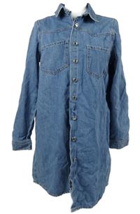 Dámská modrá riflová propínací šatová tunika Denim Co. 