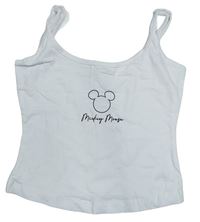 Bílý crop top s Mickeym 