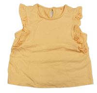 Oranžový crop top s volánky George 