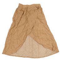 Hnědá květovaná dlouhá sukně H&M