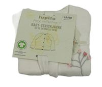 Nové - Bílý propínací svetr s kytičkami Lupilu