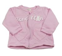 Světlerůžová propínací mikina zn. Benetton