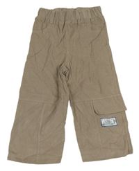 Hnědé manšestrové kalhoty s kapsou