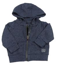 Tmavomodrá melírovaná propínací mikina s kapucí Rebel