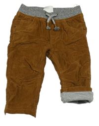 Medové podšité manšestráky s úpletovým pasem C&A