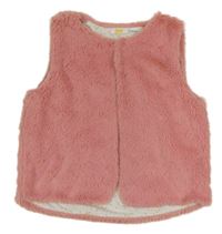 Růžová kožešinová podšitá vesta Kids
