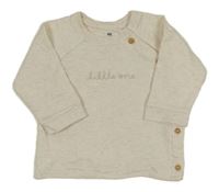 Světlebéžové propínací mikinotriko s nápisem H&M