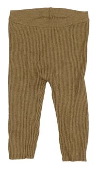 Hnědé žebrované pletené tepláky F&F