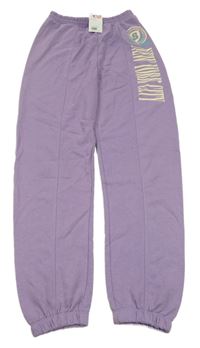 Nové - Lila tepláky s nápisem H&M