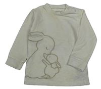 Smetanové sametové triko s králíky