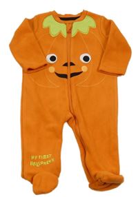 Oranžový fleecový overal - dýně Nutmeg