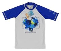 Nové - Bílo-modré UV tričko s míčem Next