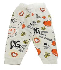 Bíé tepláky se srdíčky D&G