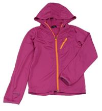 Růžová sportovní propínací mikina s kapucí tchibo