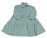 Světlemodré žebrované sametové propínací šaty Matalan