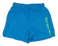 Azurové plážové kraťasy s logem Decathlon