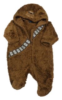 Hnědý chlupatý overal s kapucí - Star wars