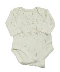 Bílé body se zvířátky a notami Mothercare
