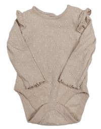 Starorůžové puntíkované žebrované body F&F
