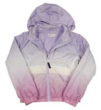 Fialovo-růžová šusťáková bunda s kapucí H&M
