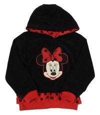 Černo-červená sametová mikina s Minnií a kapucí Disney