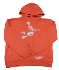 Červená mikina s basketbalistou a kapucí H&M