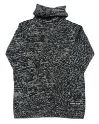 Černo-šedý melírovaný svetr s rolákem Pep&Co.