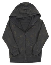 Šedá propínací mikina s jednorožci a kapucí George